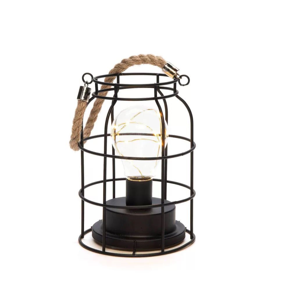 Discount Lantaarn (Op Batterij Met Timer) (12X18 Cm) (9 Led) Kerstverlichting