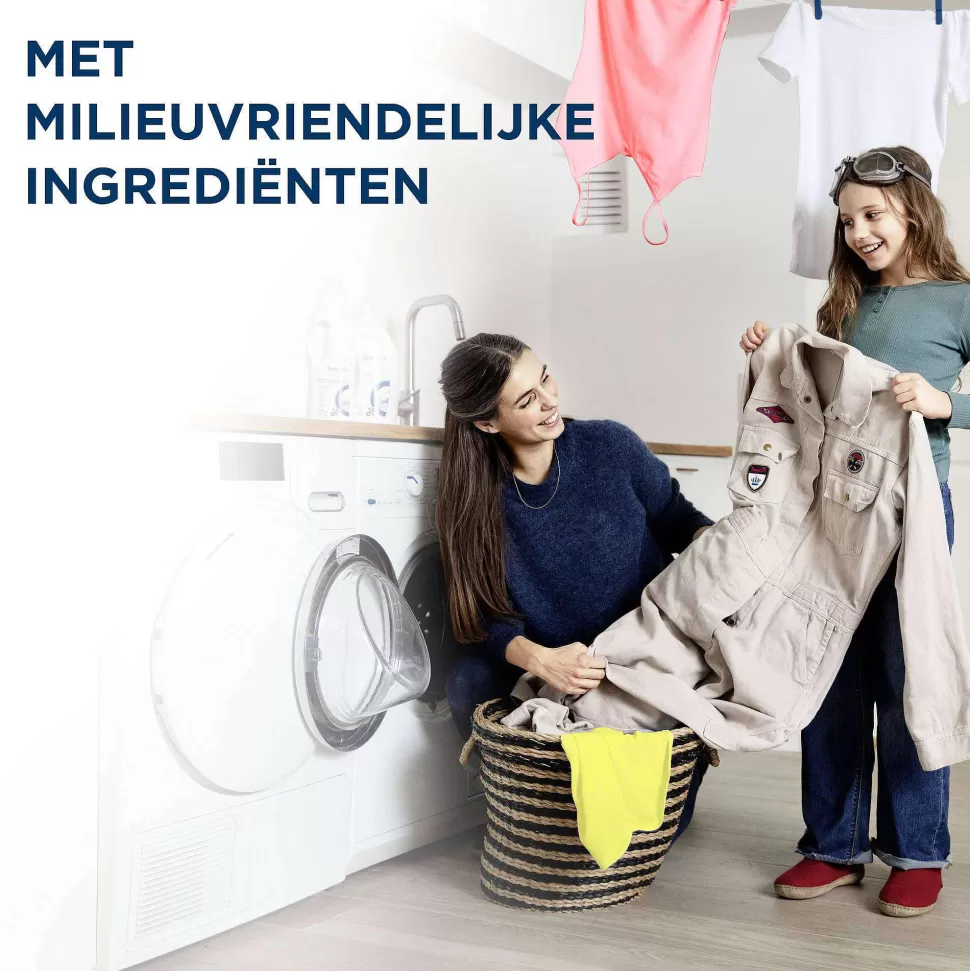 Outlet Parfumvrij Kleur Waspoeder - 4 X 18 Wasbeurten - Voordeelverpakking - 72 Wasbeurten Huishoudmiddelen