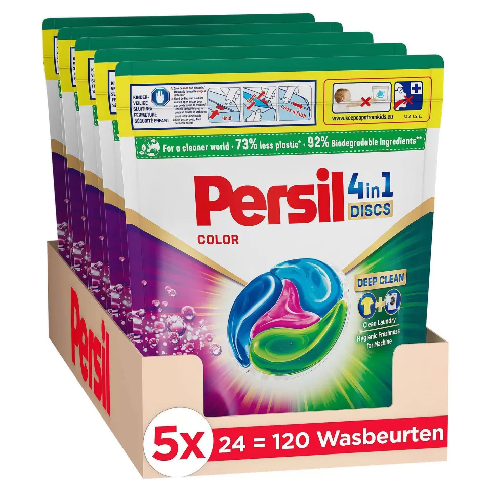 Shop Discs Color Doy - Wascapsules - Voordeelverpakking - 5 X 24 Wasbeurten - 120 Wasbeurten Huishoudmiddelen